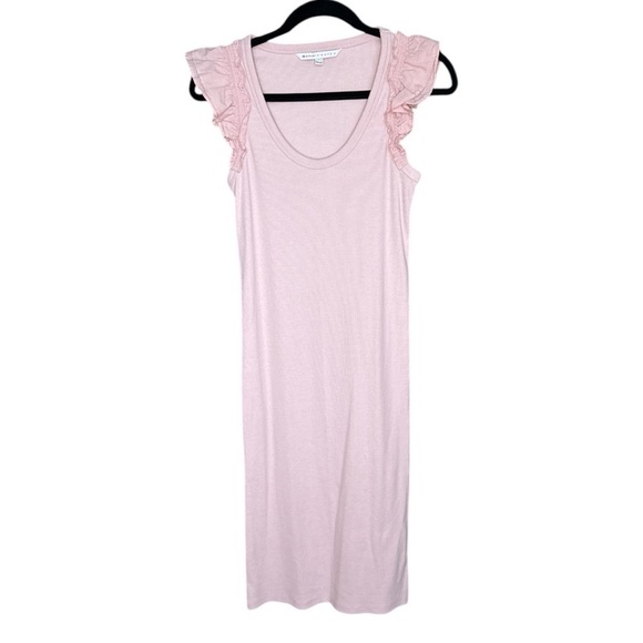 The Nines by Hatch for Target Pink Ribbed Midi Ruffle Sleeve Dress size Small - Picture 4 of 7
